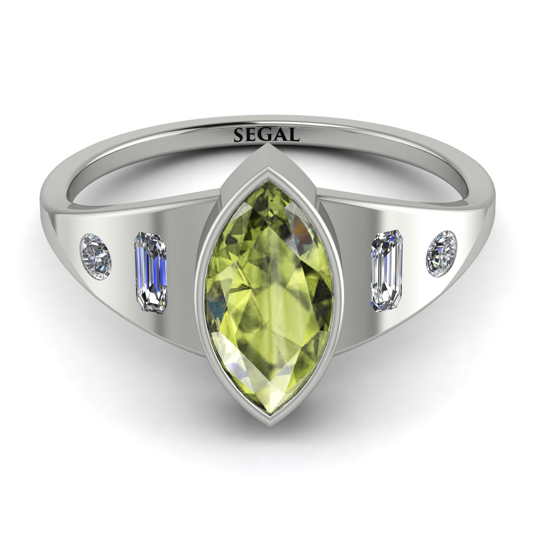 Marquise Bezel Peridot Ring - Juliana No. 703