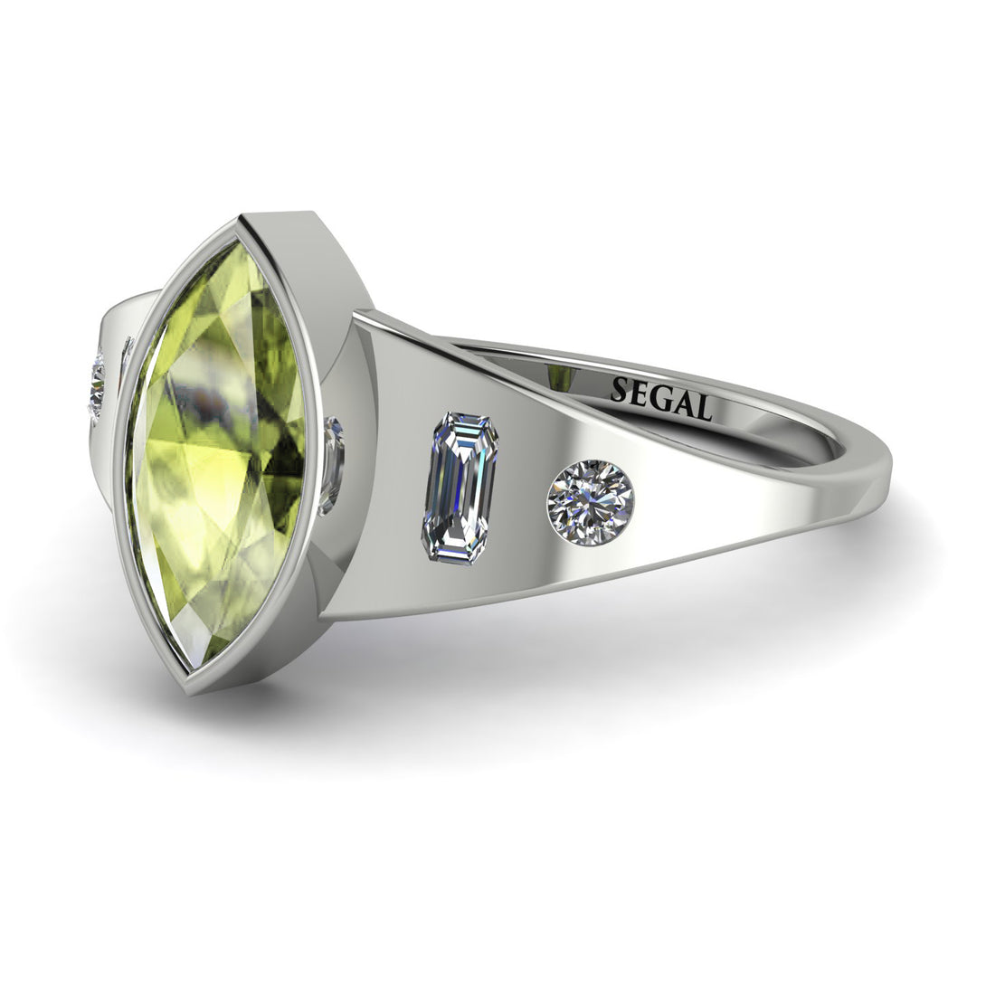 Marquise Bezel Peridot Ring - Juliana No. 703