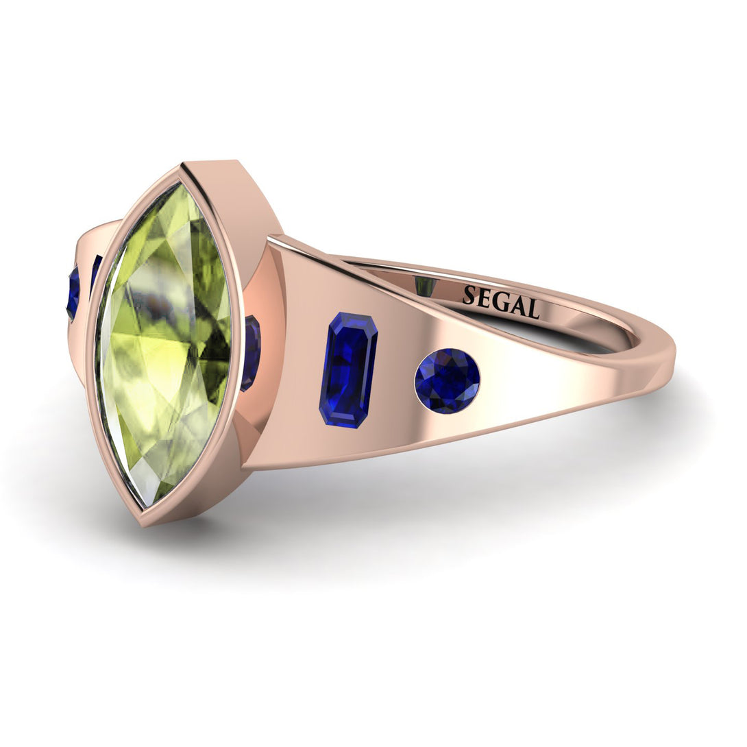 Marquise Bezel Peridot Ring - Juliana No. 714
