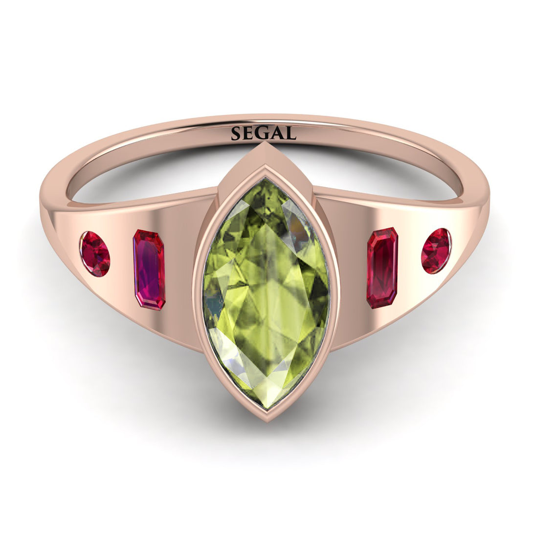 Marquise Bezel Peridot Ring - Juliana No. 711