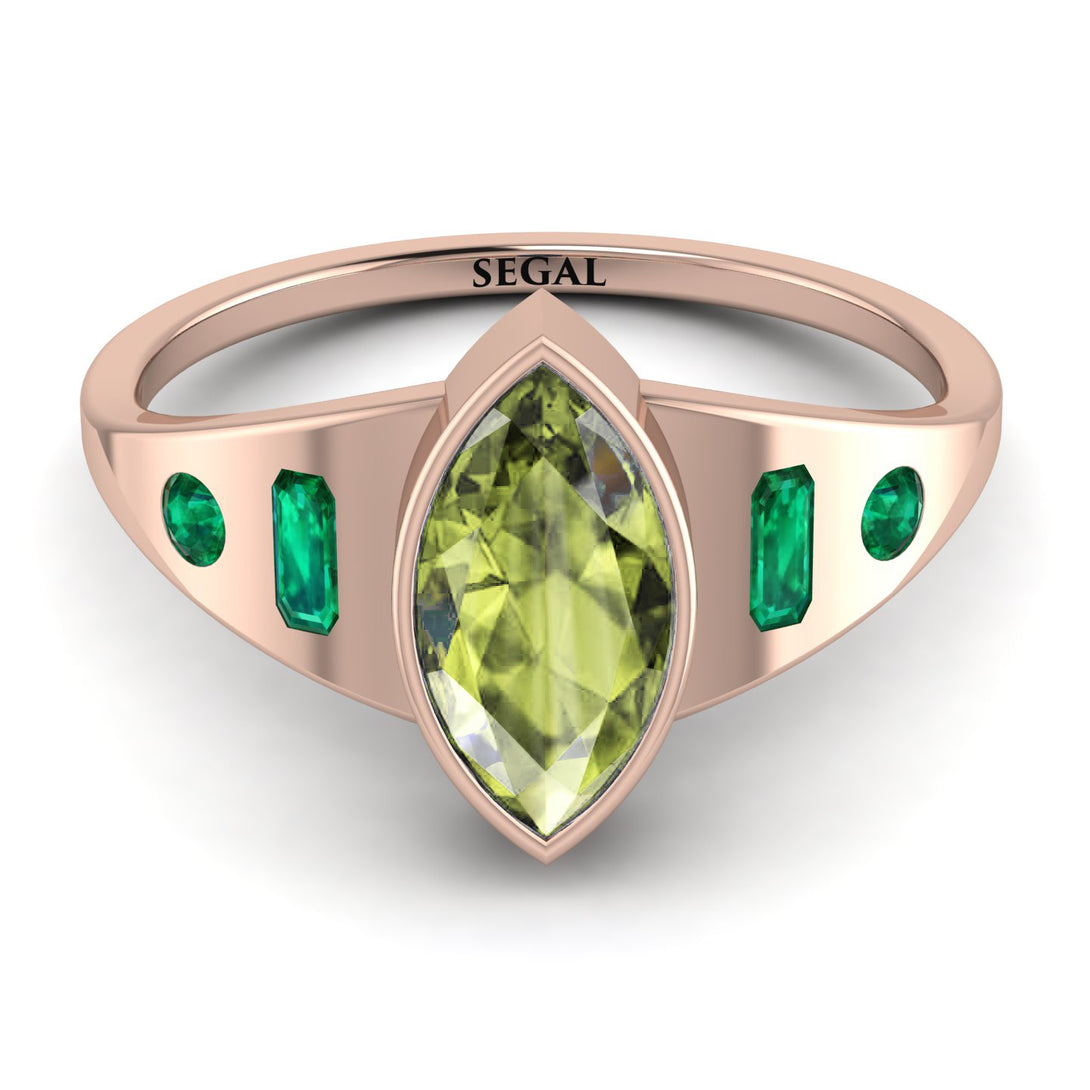 Marquise Bezel Peridot Ring - Juliana No. 705