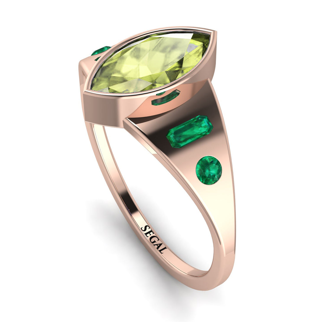 Marquise Bezel Peridot Ring - Juliana No. 705
