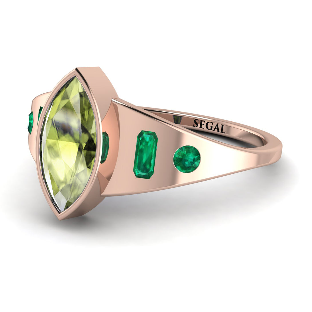 Marquise Bezel Peridot Ring - Juliana No. 705