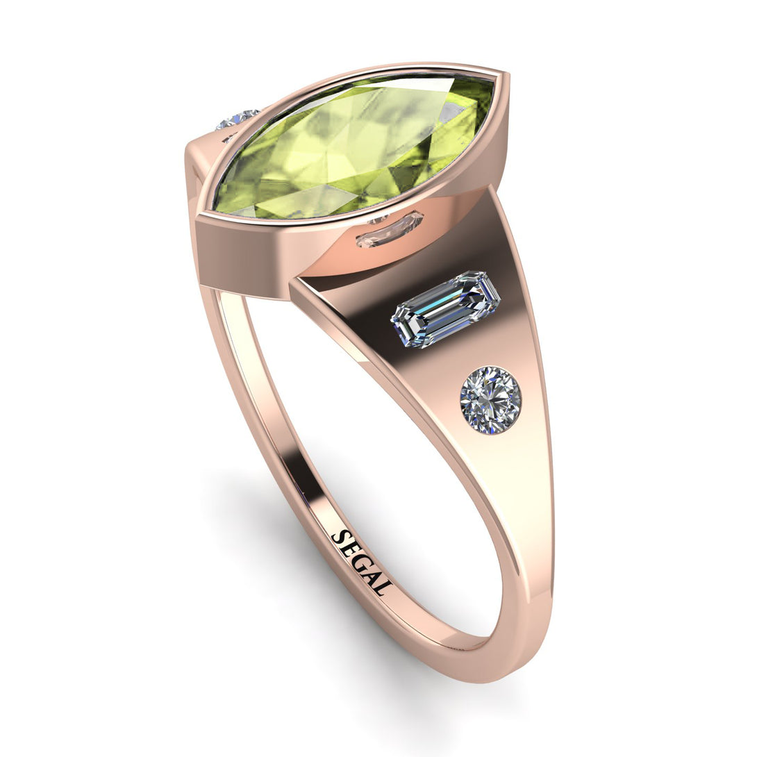 Marquise Bezel Peridot Ring - Juliana No. 702