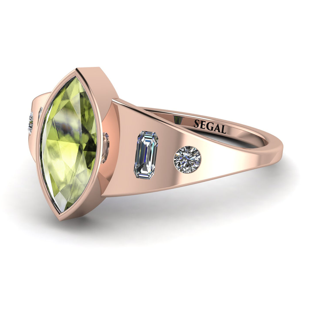 Marquise Bezel Peridot Ring - Juliana No. 702
