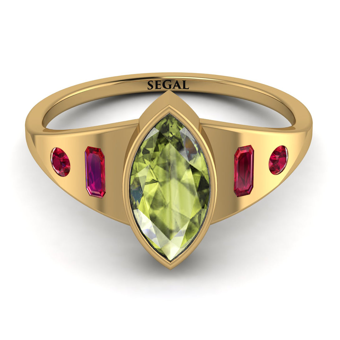 Marquise Bezel Peridot Ring - Juliana No. 710
