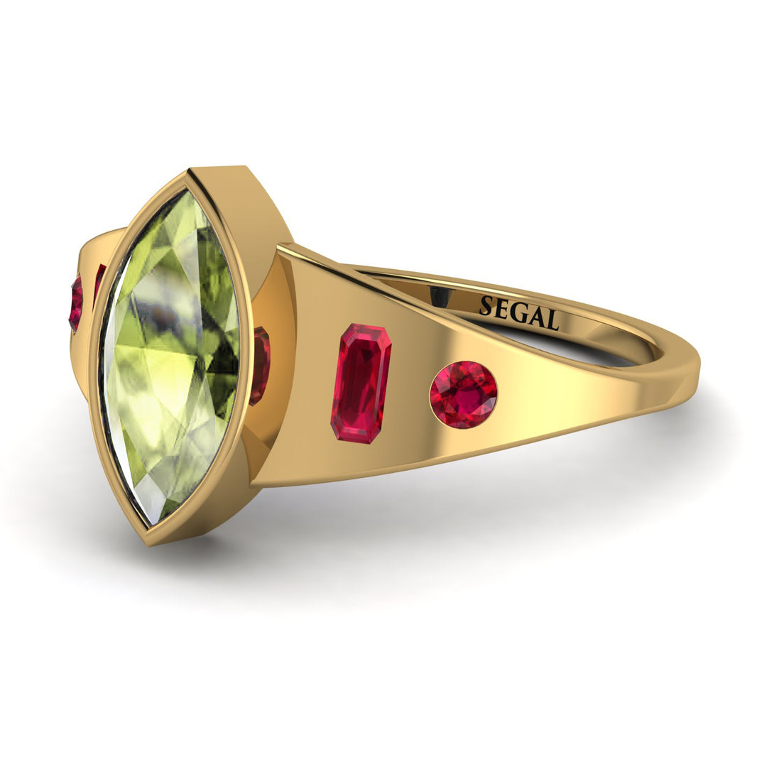 Marquise Bezel Peridot Ring - Juliana No. 710