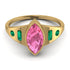 Marquise Bezel Pink Moissanite Ring - Juliana No. 804 image 1