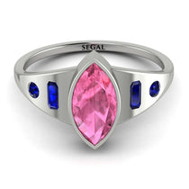 Marquise Bezel Pink Moissanite Ring - Juliana No. 815 image 1