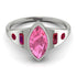 Marquise Bezel Pink Moissanite Ring - Juliana No. 812 image 1