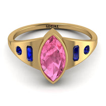 Marquise Bezel Pink Moissanite Ring - Juliana No. 813 image 1
