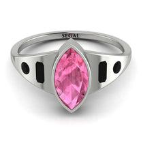 Marquise Bezel Pink Moissanite Ring - Juliana No. 809 image 1
