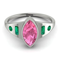 Marquise Bezel Pink Moissanite Ring - Juliana No. 806 image 1