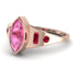 Marquise Bezel Pink Moissanite Ring - Juliana No. 811