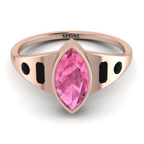 Marquise Bezel Pink Moissanite Ring - Juliana No. 808 image 1