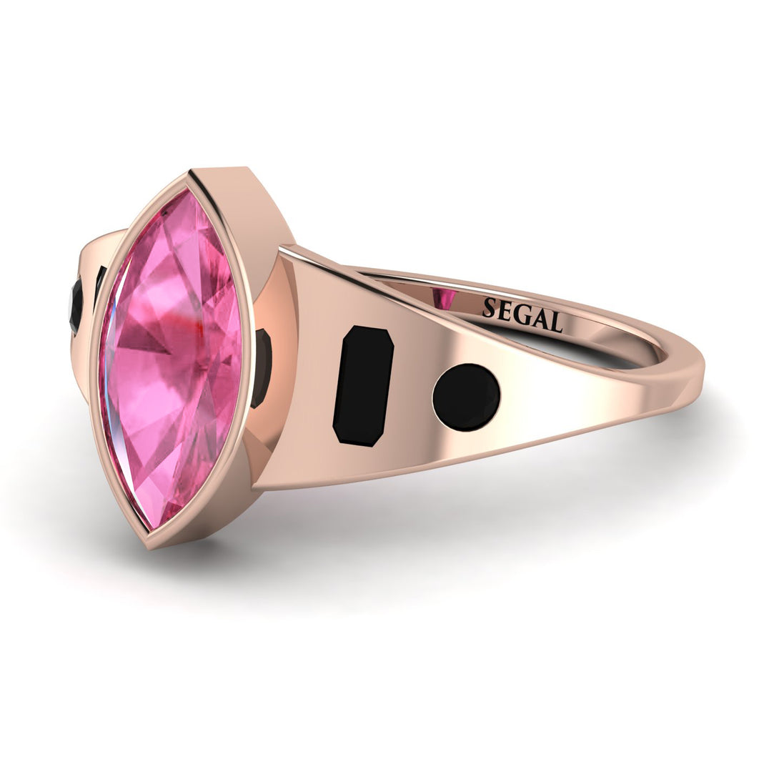 Marquise Bezel Pink Moissanite Ring - Juliana No. 808