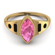 Marquise Bezel Pink Moissanite Ring - Juliana No. 807 image 1
