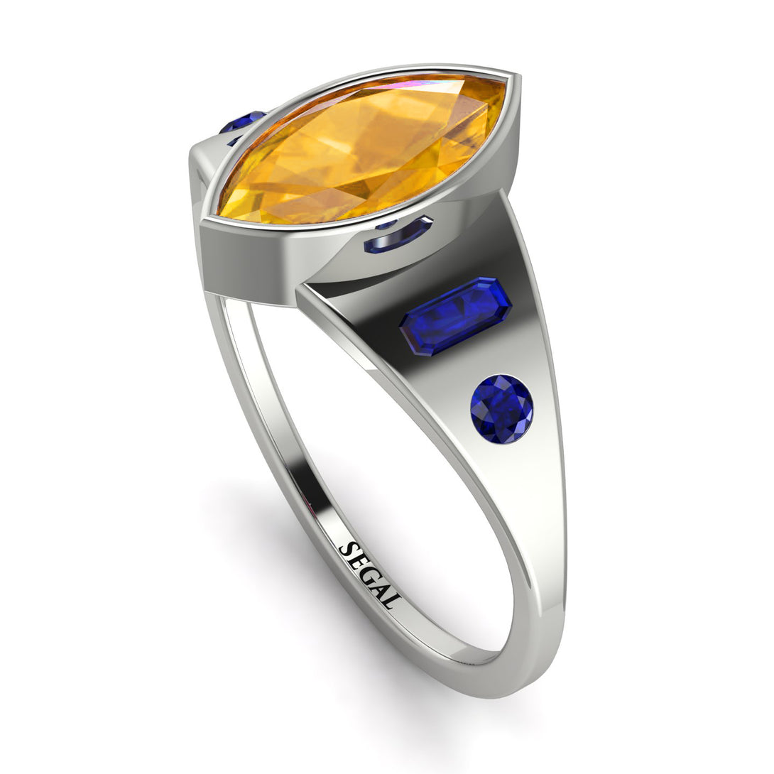 Marquise Bezel Yellow Diamond Ring - Juliana No. 1015