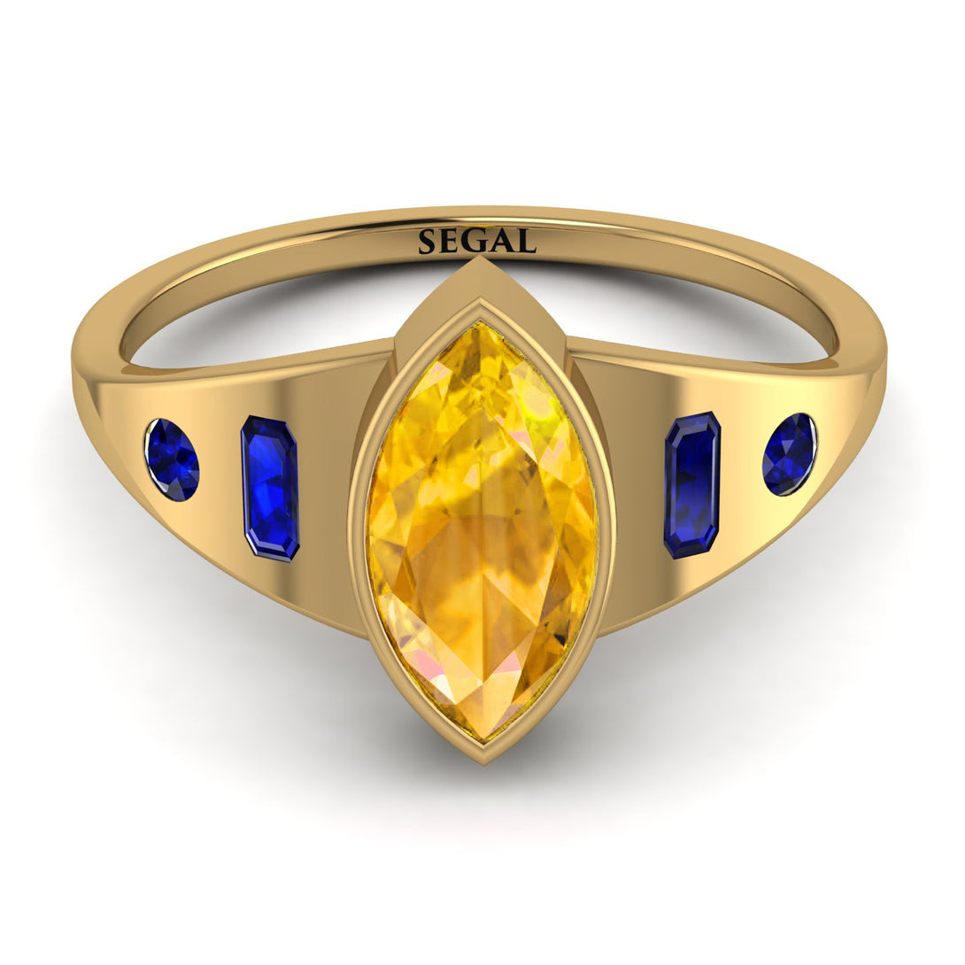 Marquise Bezel Yellow Diamond Ring - Juliana No. 1013