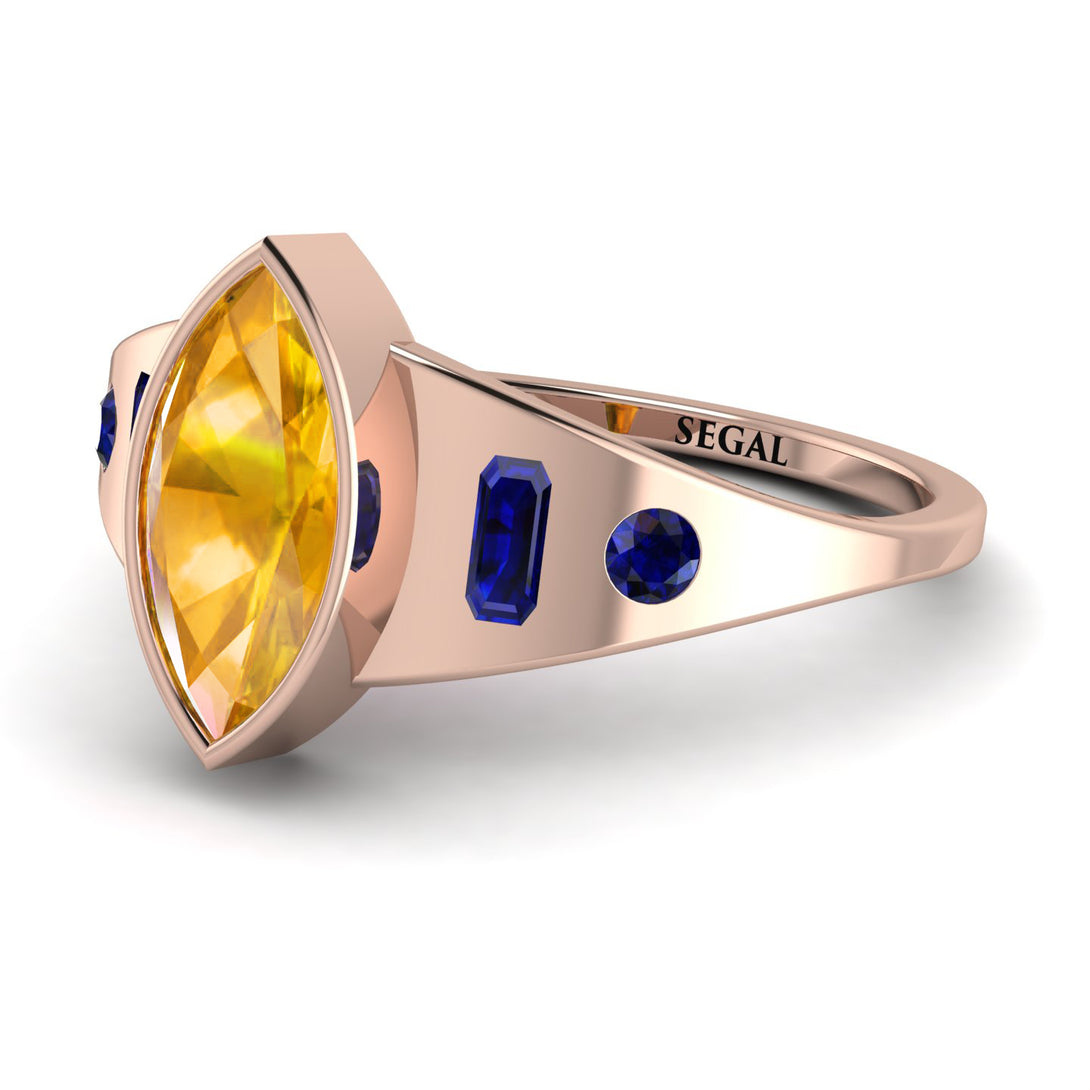 Marquise Bezel Yellow Diamond Ring - Juliana No. 1014