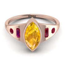 Marquise Bezel Yellow Diamond Ring - Juliana No. 1011 image 1