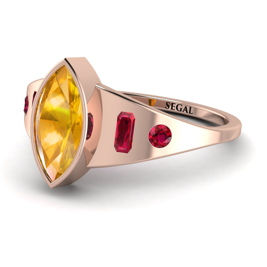 Marquise Bezel Yellow Diamond Ring - Juliana No. 1011