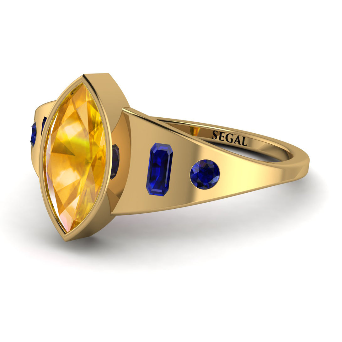 Marquise Bezel Yellow Diamond Ring - Juliana No. 1013