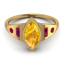 Marquise Bezel Yellow Diamond Ring - Juliana No. 1010 image 1