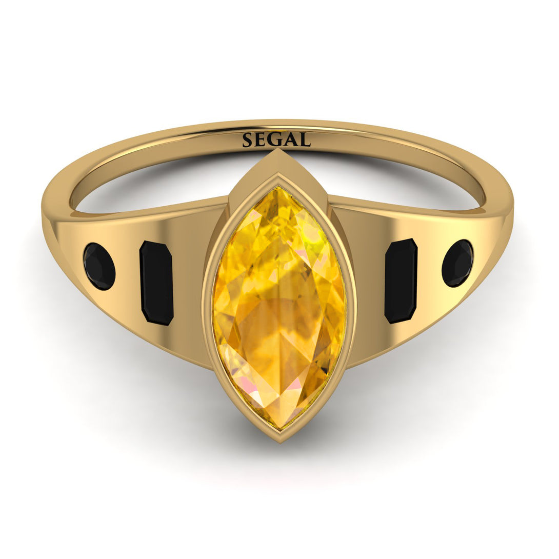 Marquise Bezel Yellow Diamond Ring - Juliana No. 1007