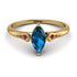 Marquise Blue Topaz Geometrical Engagement Ring - Reese No. 510