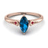 Marquise Blue Topaz Geometrical Engagement Ring - Reese No. 511 image 1