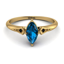Marquise Blue Topaz Geometrical Engagement Ring - Reese No. 507 image 1