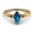 Marquise Blue Topaz Geometrical Engagement Ring - Reese No. 507