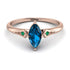 Marquise Blue Topaz Geometrical Engagement Ring - Reese No. 505