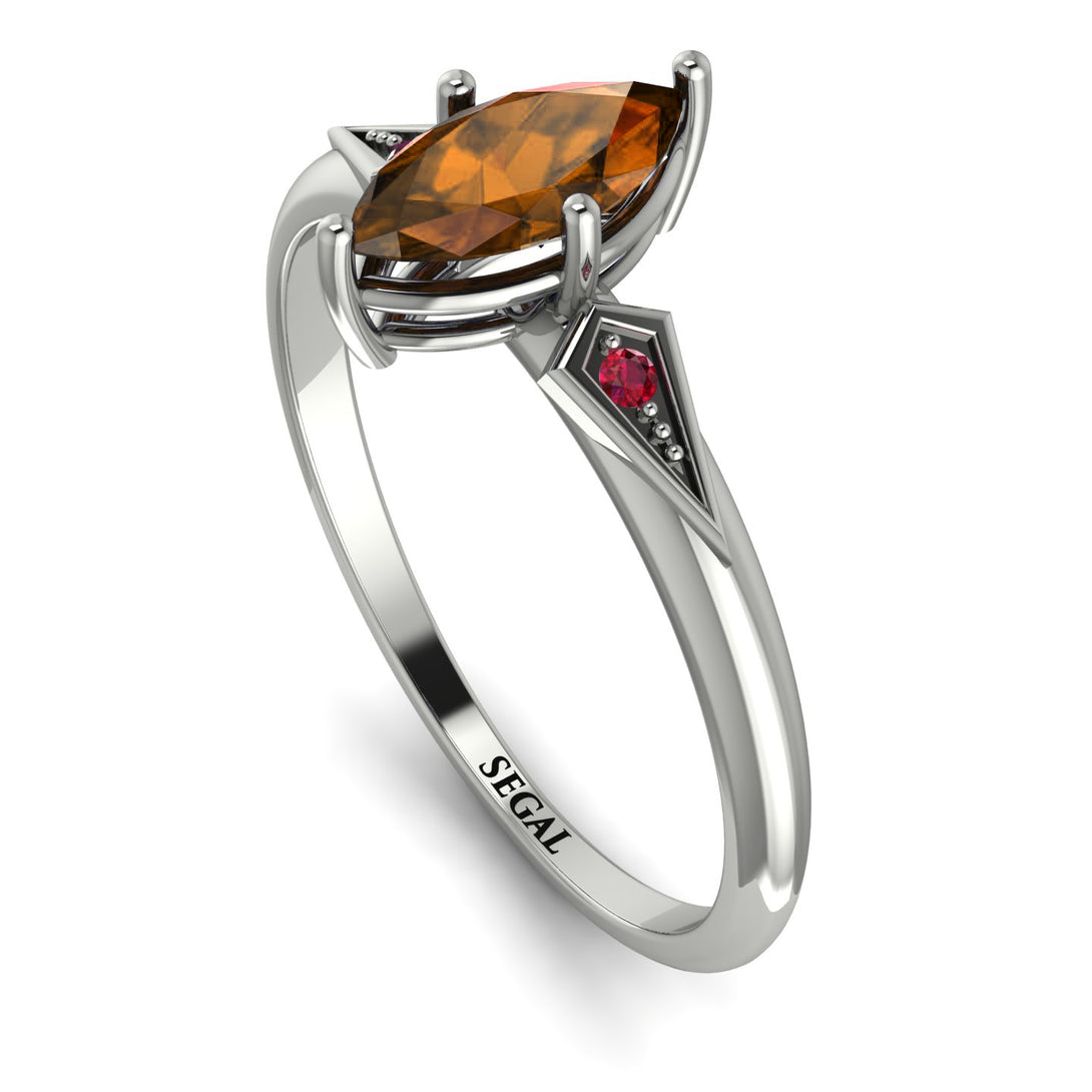 Marquise Brown Diamond Geometrical Engagement Ring - Reese No. 1112