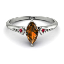 Marquise Brown Diamond Geometrical Engagement Ring - Reese No. 1112 image 1
