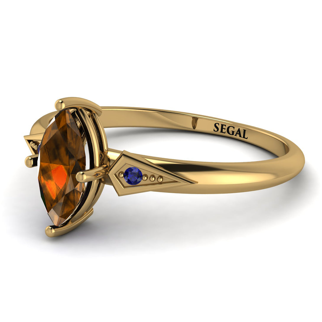 Marquise Brown Diamond Geometrical Engagement Ring - Reese No. 1113