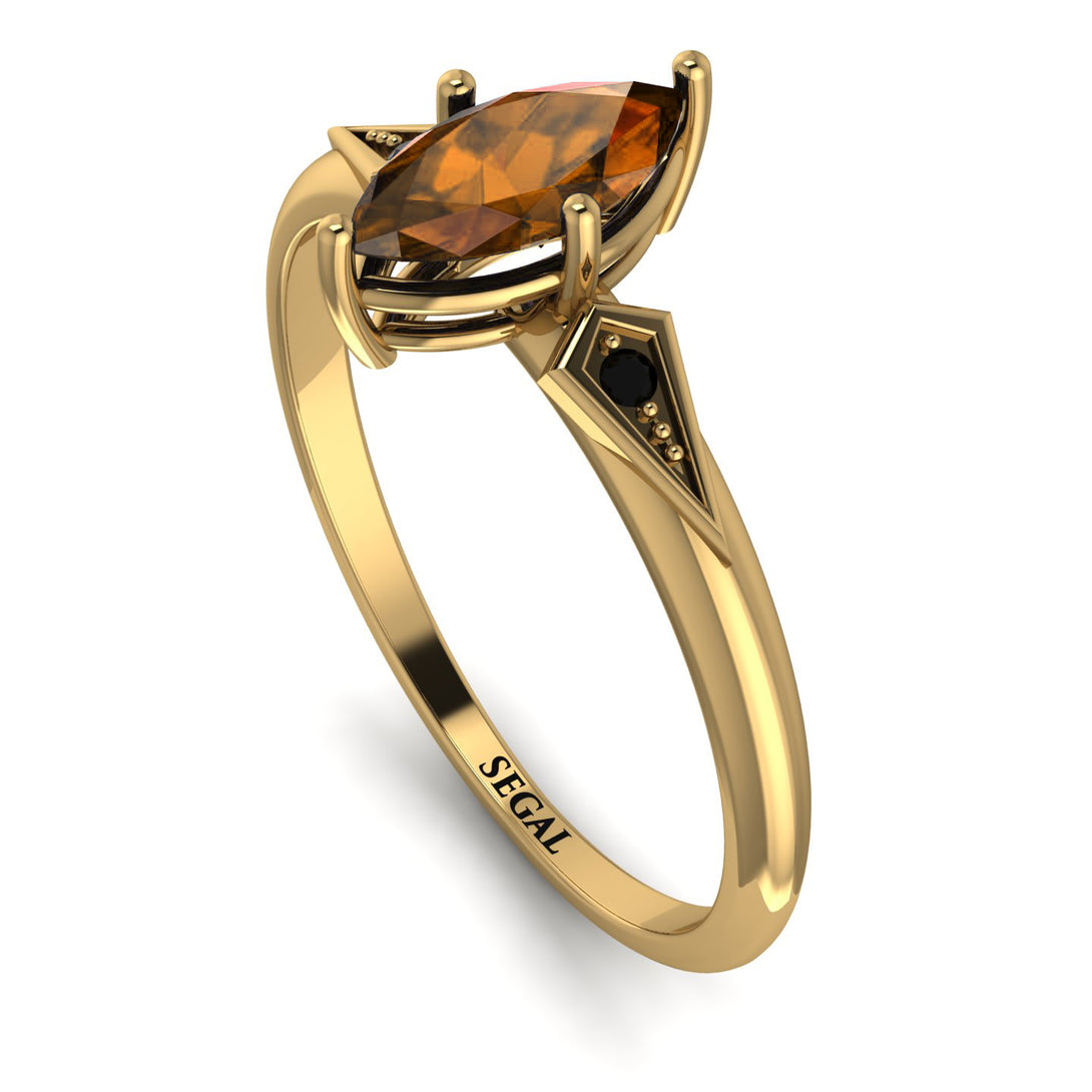 Marquise Brown Diamond Geometrical Engagement Ring - Reese No. 1107