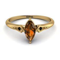 Marquise Brown Diamond Geometrical Engagement Ring - Reese No. 1107 image 1