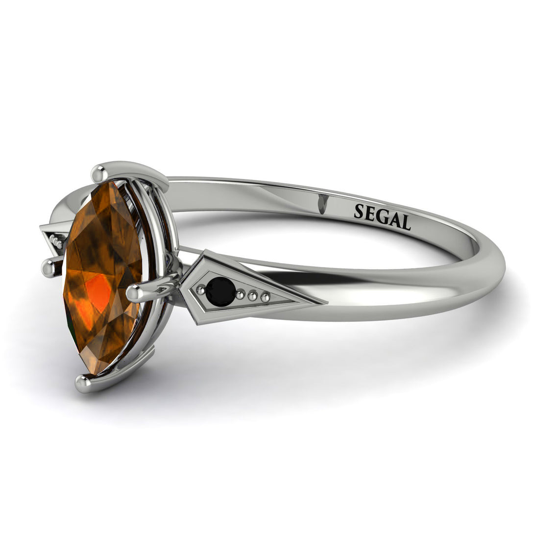 Marquise Brown Diamond Geometrical Engagement Ring - Reese No. 1109