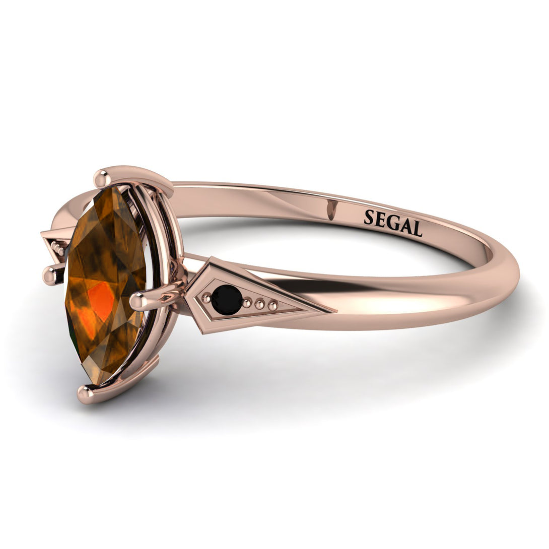 Marquise Brown Diamond Geometrical Engagement Ring - Reese No. 1108