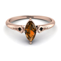 Marquise Brown Diamond Geometrical Engagement Ring - Reese No. 1108 image 1