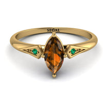 Marquise Brown Diamond Geometrical Engagement Ring - Reese No. 1104 image 1