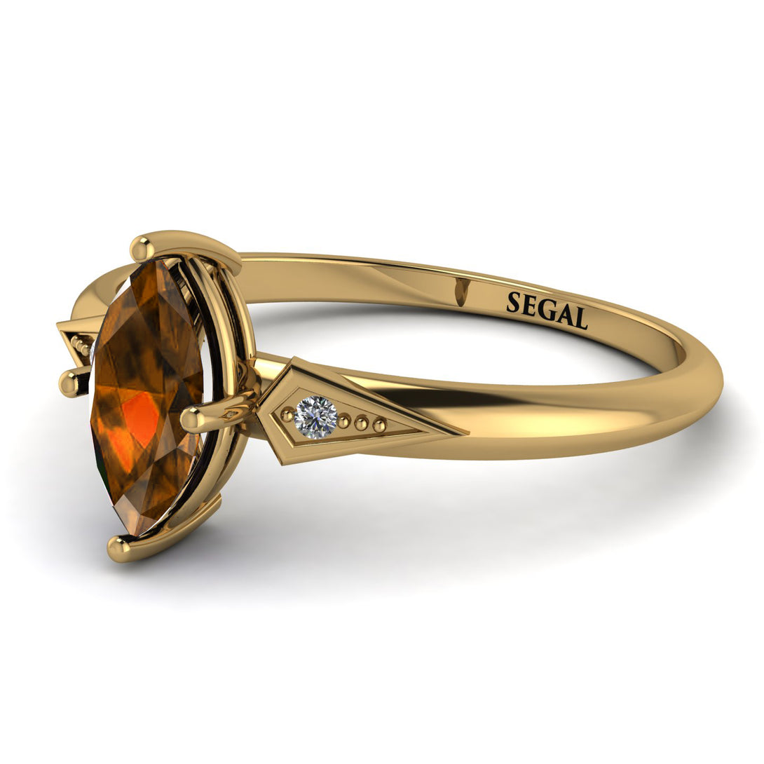 Marquise Brown Diamond Geometrical Engagement Ring - Reese No. 1101