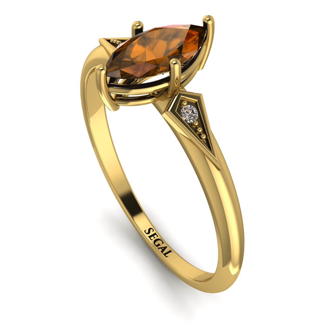 Marquise Brown Diamond Geometrical Engagement Ring - Reese No. 1101