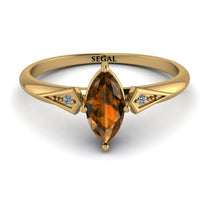 Marquise Brown Diamond Geometrical Engagement Ring - Reese No. 1101 image 1