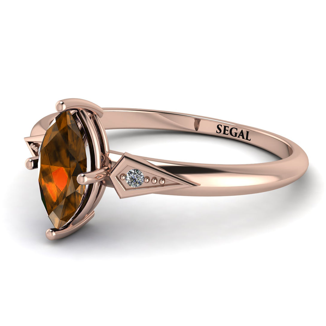 Marquise Brown Diamond Geometrical Engagement Ring - Reese No. 1102