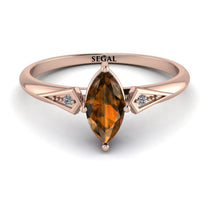 Marquise Brown Diamond Geometrical Engagement Ring - Reese No. 1102 image 1