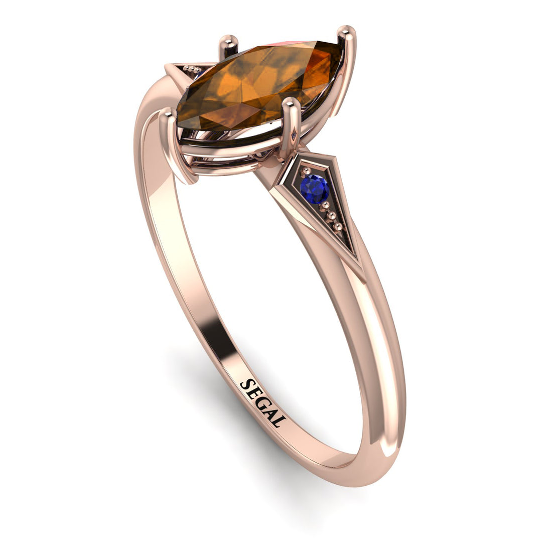 Marquise Brown Diamond Geometrical Engagement Ring - Reese No. 1114