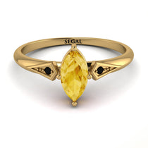 Marquise Citrine Geometrical Engagement Ring - Reese No. 607 image 1